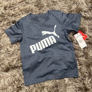 Puma T-Shirt Boys Size 5 Heather Grayish/Blue color NWT